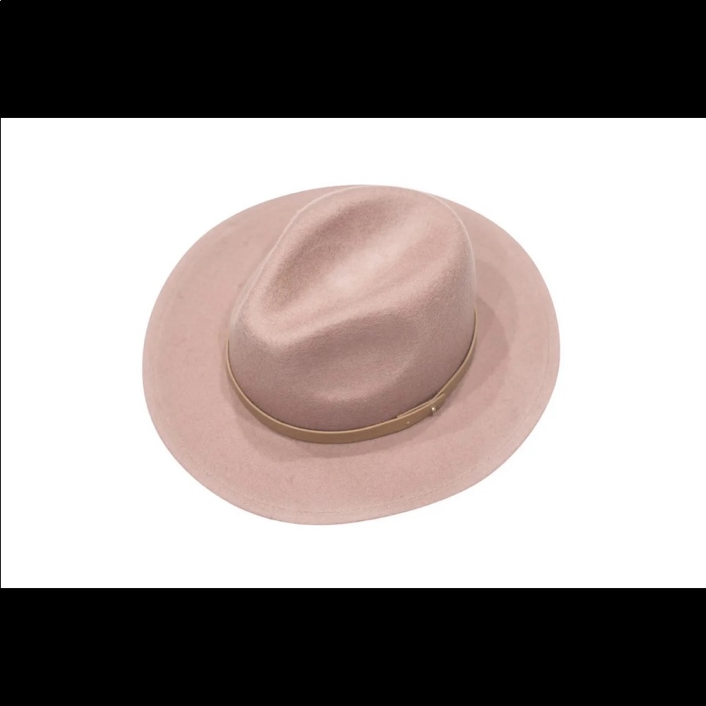 Rose / Light Pink Wool Fedora Hat